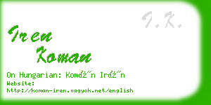 iren koman business card